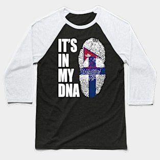 Finnish And Nepalese Mix DNA Flag Heritage Baseball T-Shirt